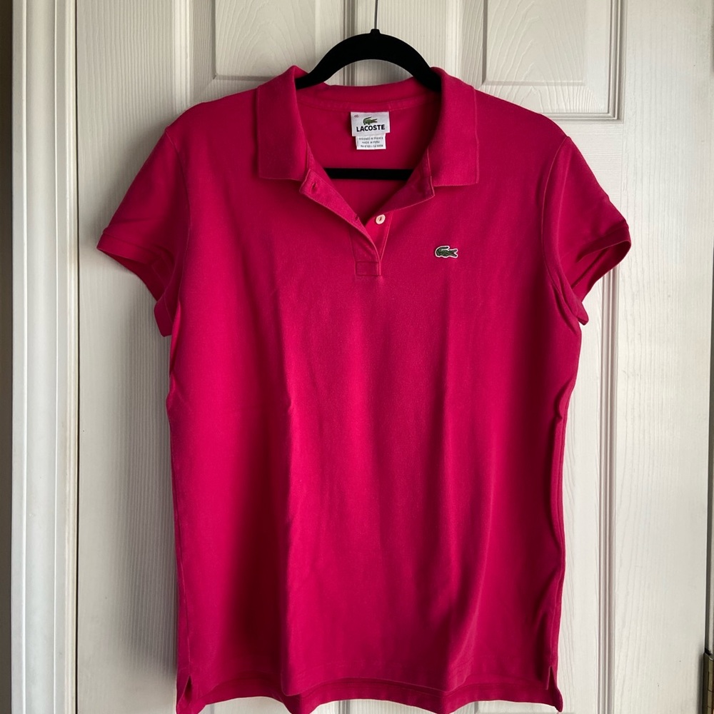 Lacoste Women's Hot Pink Short Sleeve Polo size 46 - Picture 2 of 7